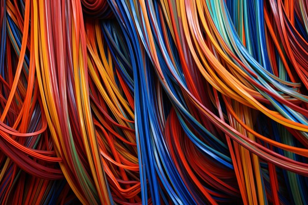 Foto lange rohe spaghetti auf farbenfrohen