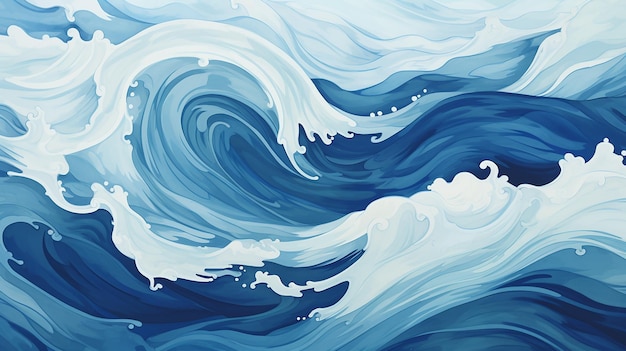 Langes Banner-Hintergrundmuster, blaue Meereswellen, schönes Design