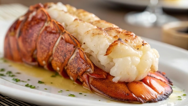 una langosta está en un plato con una langosta en él