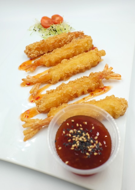 Foto langostinos en tempura