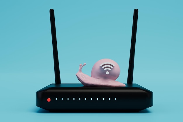 langsames WLAN-Internet. schwaches Modem zur Signalverteilung.