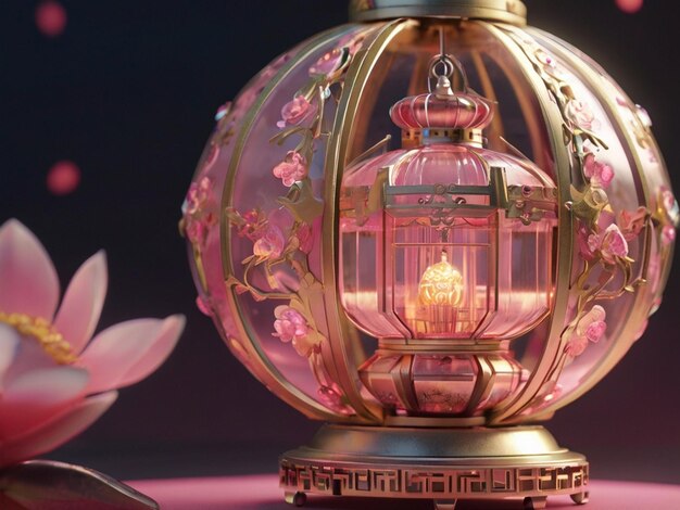 Foto lanterna árabe de luxo com luz brilhante isolada em fundo transparente mês sagrado muçulmano de ramad