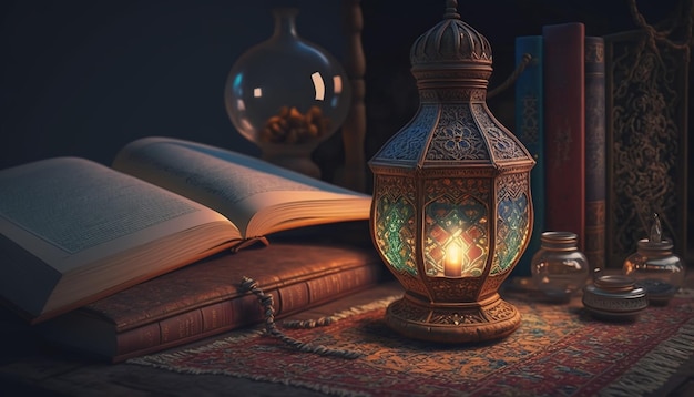 Lanterna árabe Ramadan kareem fundo
