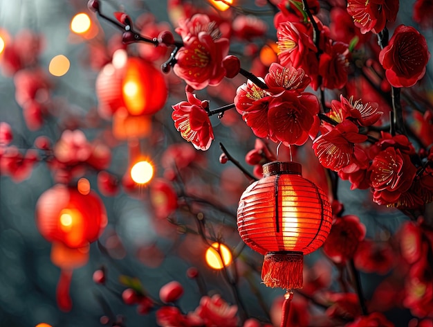 Lanterna de ano novo chinês na área de Chinatown alfabeto chinês Daji dali em Lanterna que significa lucrativo