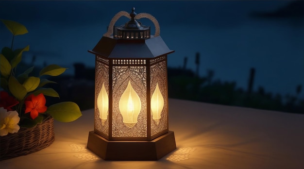 Lanterna de luz como um conceito para o Ramadan