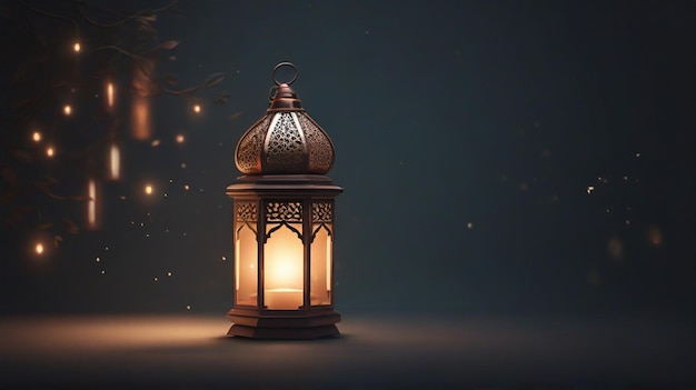 Lanterna do Ramadão contra um fundo escuro