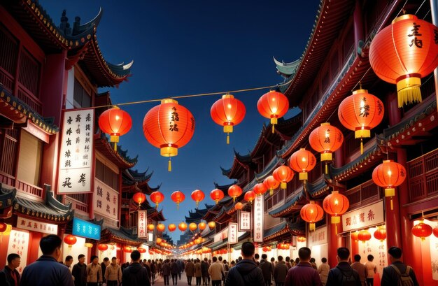 lanterna em uma Chinatown em