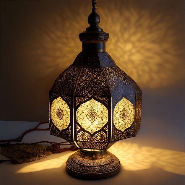 Lanterna para renderização 3D de fundo islâmico Ramadan Kareem