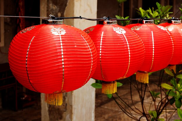 Lanterna vermelha em estilo chinês