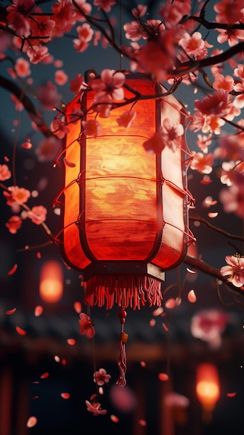 Foto lanterna vermelha no ano novo chinês.