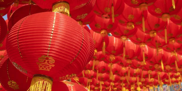 Lanternas chinesas do ano novo na cidade velha areaxA