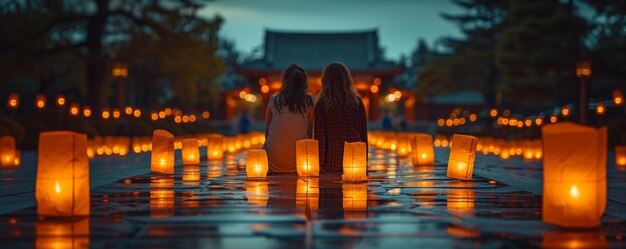 Foto lanternas da cerimônia memorial da paz de hiroshima para fundo