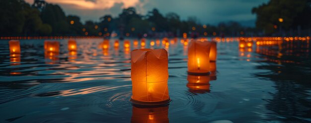 Foto lanternas da cerimônia memorial da paz de hiroshima para fundo