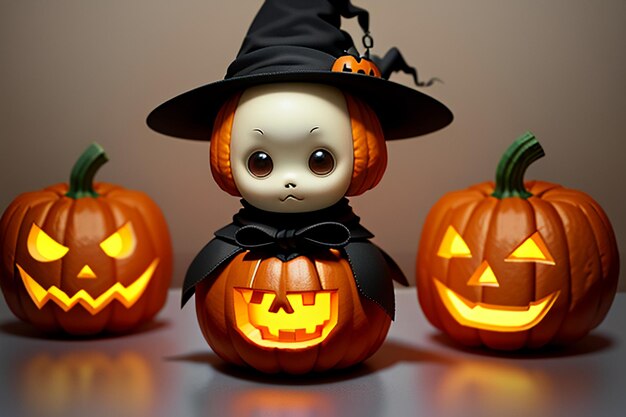 Lanternas de abóbora são adereços de fantasia para atividades de Halloween Papel de parede de fundo feliz do Dia das Bruxas