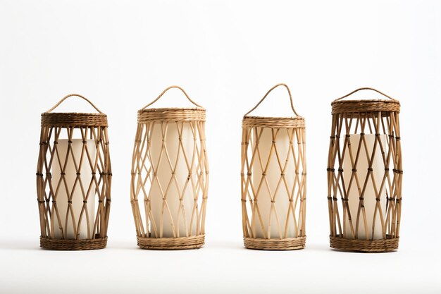 Lanternas de cana de bambu Generative Ai