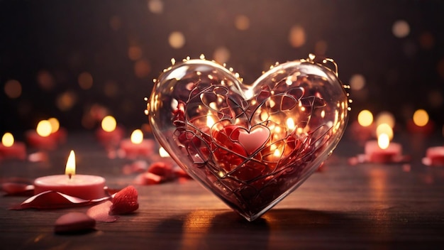 Lanternas de coração no Dia dos Namorados