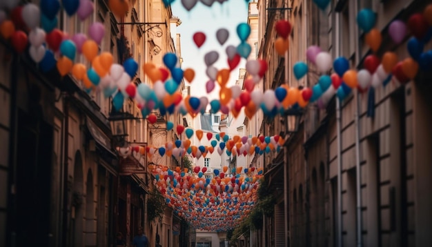 Lanternas iluminam a tradicional celebração do festival à noite gerada por IA