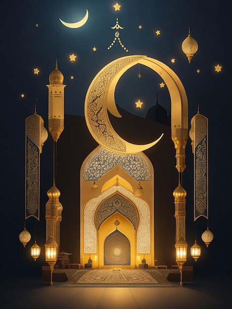 Lanternas Lua e Eid Al Adha