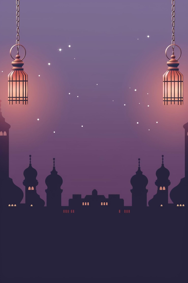 Foto lanternas ramadan kareem com ornamento islâmico no fundo do céu estrelado e clou realista