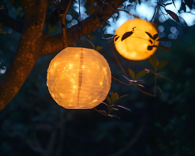 Lanternas redondas em forma de lua