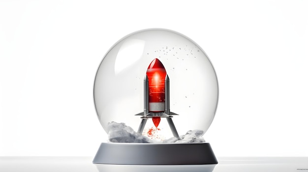 Lanzamiento de cohetes desde una bola de cristal.