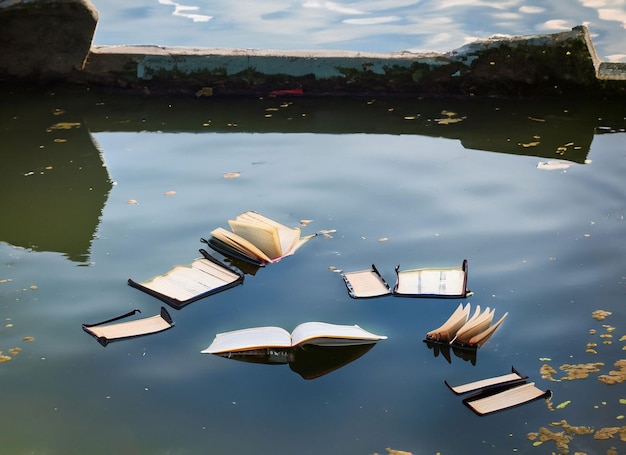 Lanzar libros libros voladores aislado sobre fondo blanco con trazado de recorte