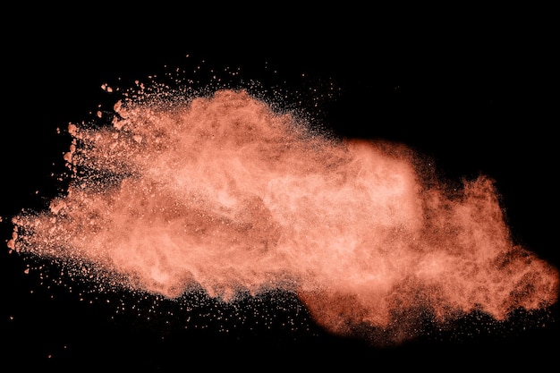 Foto lanzó salpicaduras de partículas de polvo marrón.