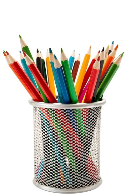Lápices de colores aislado sobre un fondo blanco.