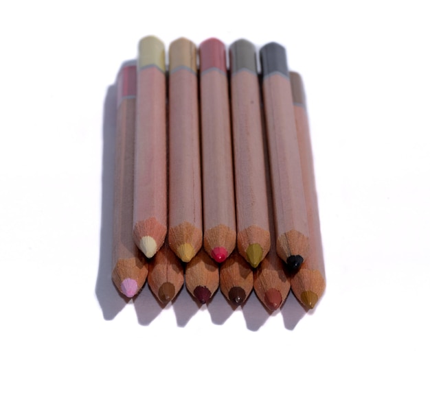 lápices de madera hexagonales de varios colores para la vuelta al cole