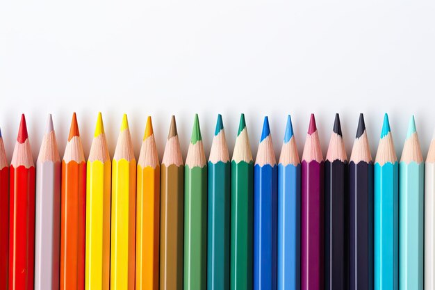 Lápis coloridos no fundo branco