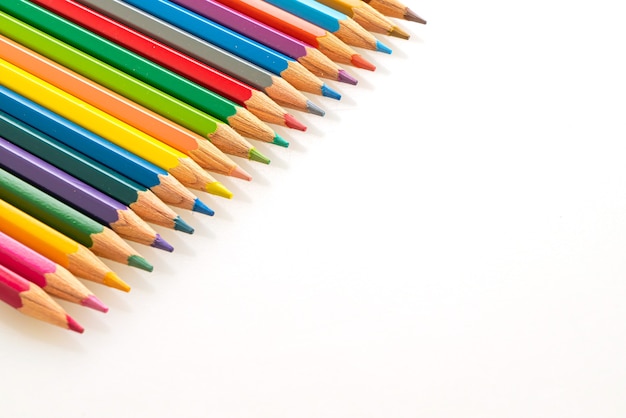 lápis de cor com espaço de cópia