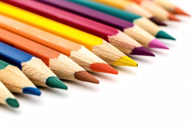 Foto lápiz de color sobre fondo blanco lápices de color de madera