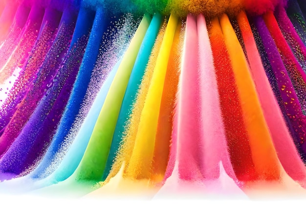 Un lápiz de colores del arco iris se muestra en una fila.