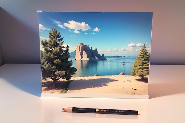 Foto lápiz de colores diseño de forma de lápiz estuche papel tapiz de fondo ilustración idea creativa