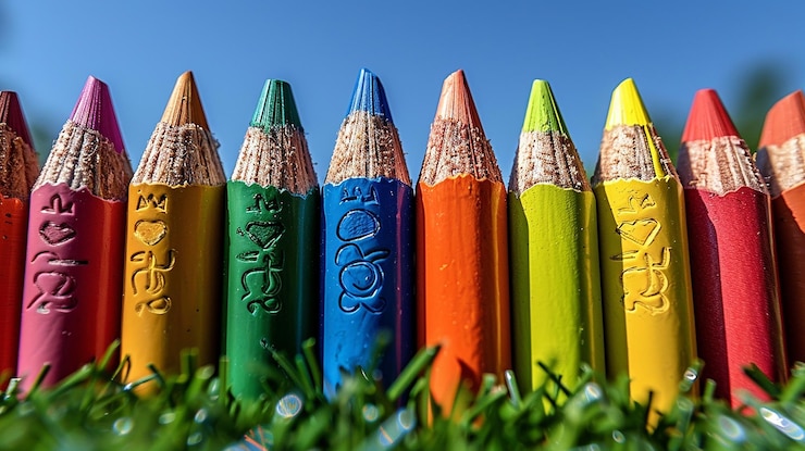 Lápiz de colores dispuestos para representar la diversidad y la creatividad