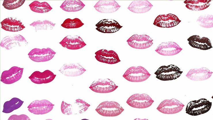 Foto lápiz labial besos impresiones moda mundo formato de impresión cosméticos y perfumes