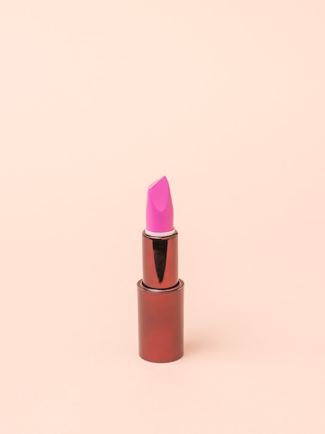 lápiz labial de mujer con estilo. Cuida el rostro femenino.