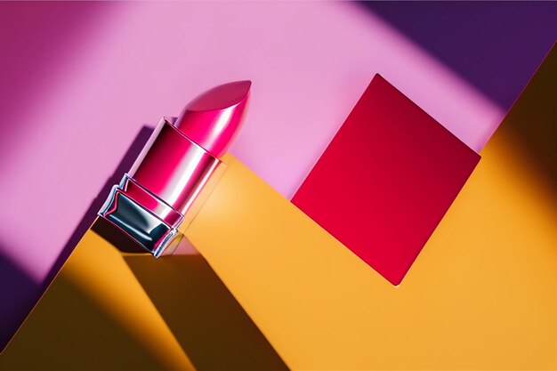 Lápiz labial rojo 3D renderizado primer plano publicidad imagen publicitaria mujeres039s cosméticos lápiz labial