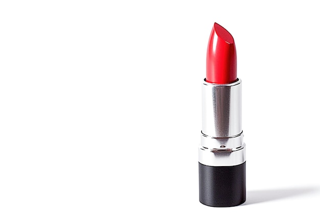 Lápiz labial rojo generativo ai aislado en blanco