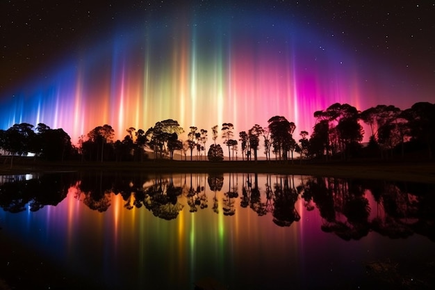 Foto un lapso de tiempo de las luces del sur aurora australis