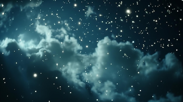 un lapso de tiempo de nubes con estrellas moviéndose por el cielo