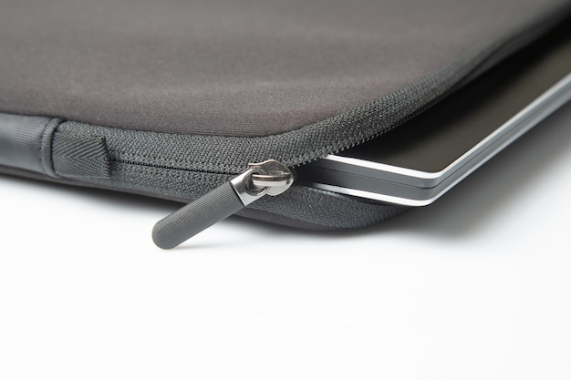 Laptop case zipper closeup protección para el dispositivo