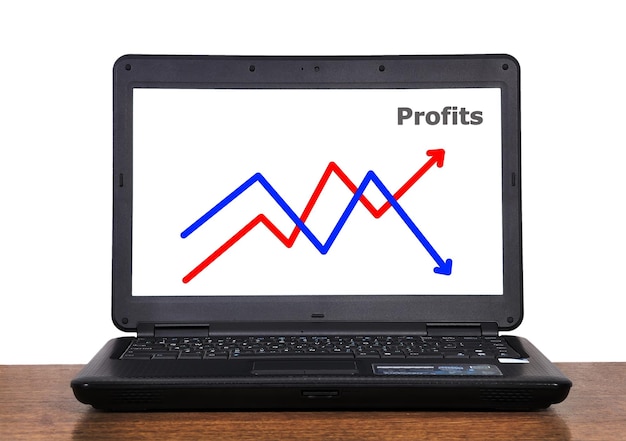 Laptop com lucro de gráfico