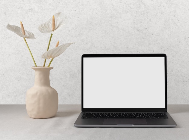 Laptop-Computer png-Mockup Moderne Innenarchitektur für das Haus