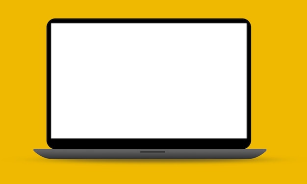 Laptop em estilo plano moderno com tela vazia