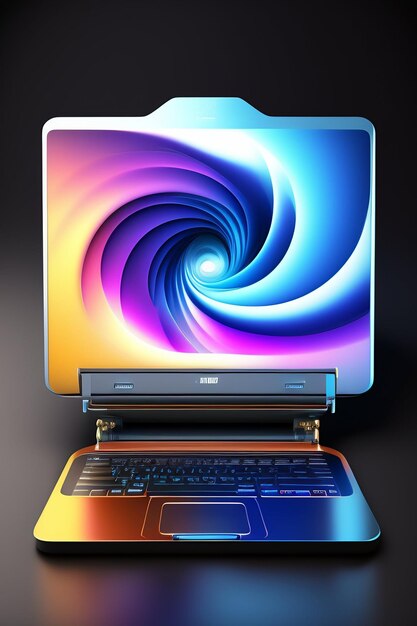 Foto laptop fractal 3d gratuito