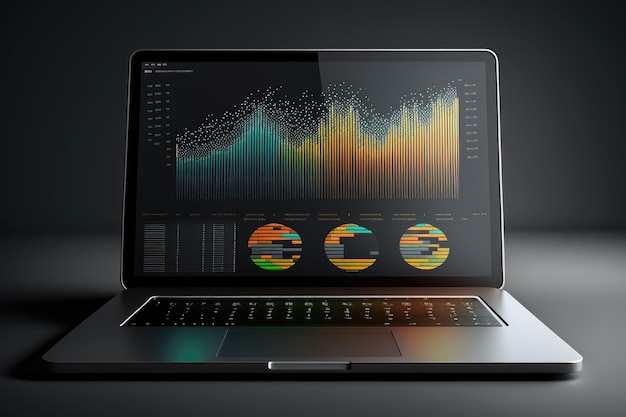 Laptop mit analytischen Daten