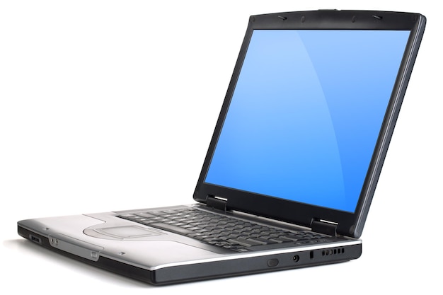 Laptop mit blauem Gradientenbildschirm