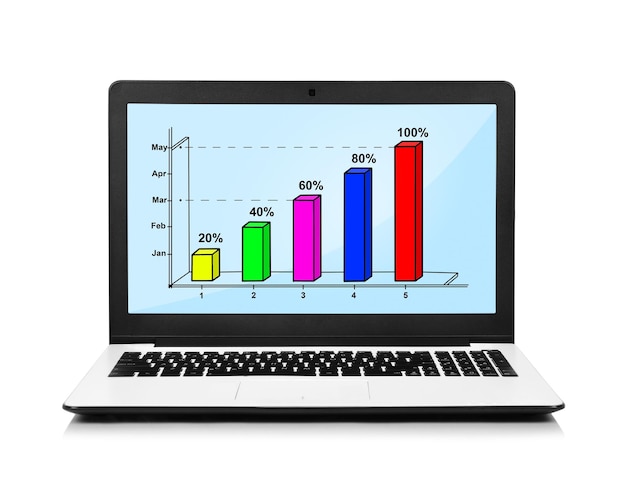 Laptop mit Diagramm