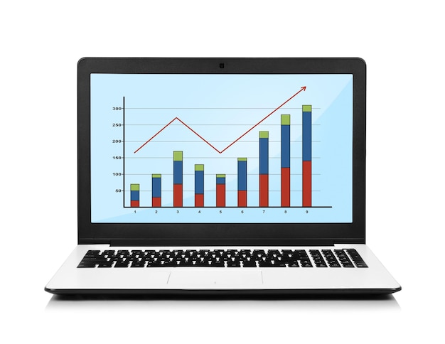 Laptop mit Diagramm